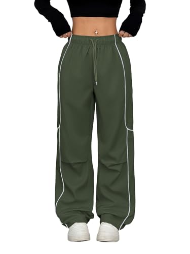 パンツ military parachute zip flared pants Y2K Y2K Parachute Pants - Womens Oversized Cargo Trousers