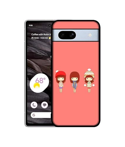 Image of Cute Girls Design Premium 2D Printed Metal Back Case Cover for Google Pixel 7A 5G, Multicolor