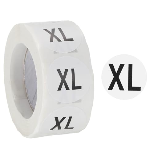 PATIKIL Etiquetas Adhesivas Redondas Codificadas De Talla De Ropa De 1 Pulgada XL Etiquetas Autoadhesivas Para Camisetas 500 Piezas Por Rollo Para Tiendas De Ropa Camisas Faldas Negro