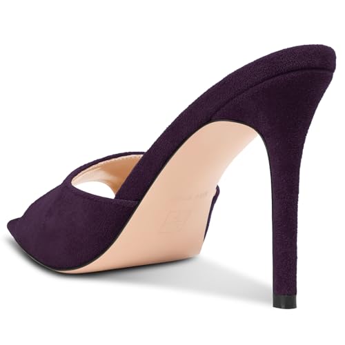 Image of TNYNFBEB Womens Stiletto High Heel Pointed Open Toe Sandals Mules Shoes Slingback Slip-on Prom Party Dress Summer 3.9 Inches Heels