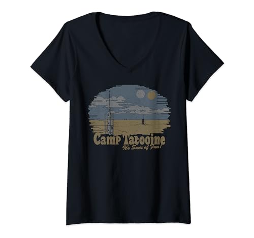 T-shirt Star Wars Tatooine col V original imprimé pour femme