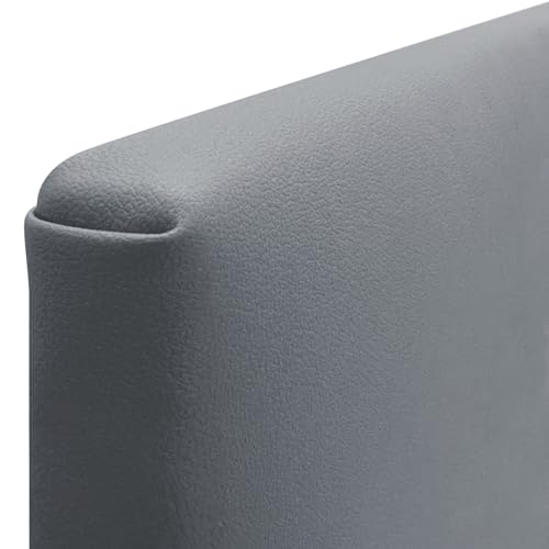 Miniatura 7 de Dhome Cabecero Capitoné Hasta El Suelo Cabezal 8cm Tapizado Acualine Tela Y Polipiel Para Cama Dormitorio 160x120cm 150 160 , Polipiel Gris