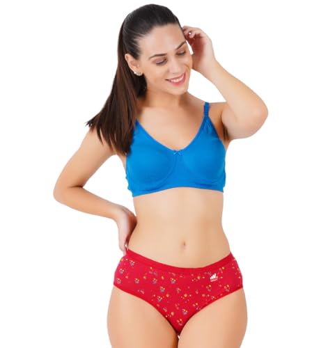 Image of ONCH Womens Pure Cotton Printed Outer Elastic Panties Multicolor Pack of 6