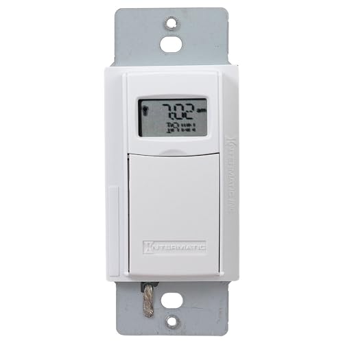 Intermatic ST01 7 Day Programmable In Wall Digital Timer Switch for Lights and Appliances, Astronomic, Self Adjusting, Heavy Duty,White