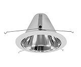 NICOR Lighting 6 inch Clear Reflector Cone with White Trim, Fits 6 inch Housings (17552A)