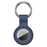 Linsaner Compatible with AirTag Case Keychain for Air Tag Holder Silicone for AirTags Key Ring Cases Tags Chain for Apple for AirTag GPS Item Finders Accessories，Dark Blue