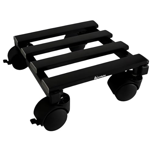 Image of Standpoint | Heavy Duty Metal Plant Stand | 4 Wheels (2 Lockable) | Rust Resistant | Upto 50kg Load | Black Coated Gamla Stand | Stylish for Home & Office Indoor Outdoor Use