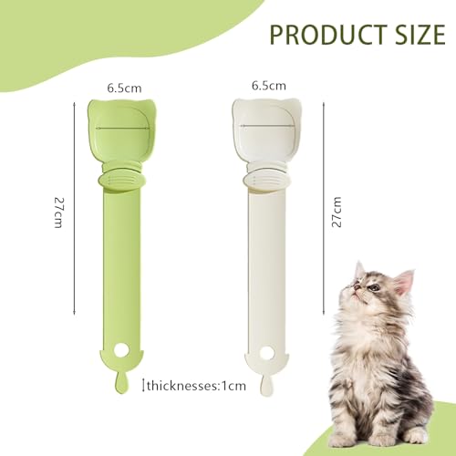 KATLKIU Katzennapf flach, 2er Set Silikon Futternapf Katze mit 2 Katzenfutter Löffel Schieben, rutschfest & leicht zu reinigen Fressnapf Katze, Silikon Katzennapf flach