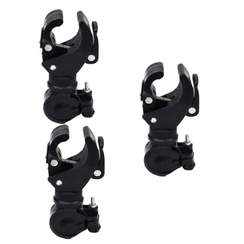 GANAZONO 3pcs Rotatable Bike Flashlight Holder Bracket for Night Cycling Sturdy Plastic Design Convenient Hands Lighting for Mountain and Road Biking