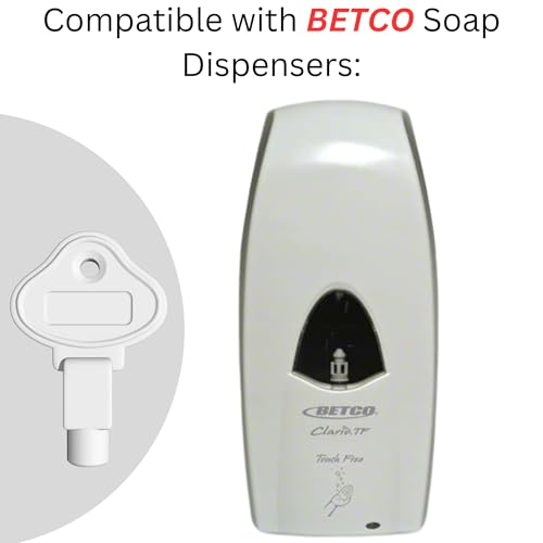Image of Key for Betco Clario Touch Free Dispenser 92007 - Compatible with Touch Free Dispenser - Key Will not fit Other Betco Clario dispensers - Comes with Robby's Cloud Keychain (4 Pack)