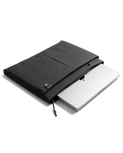 Image of DailyObjects Medium Portable Pivot Laptop Sleeve |Recycled Nylon| Durable|Lightweight|Water Repellent|Padded Zipper|Fits Laptop /MacBook Air /Pro-14|for Men and Women|Office and Daily use (Black)