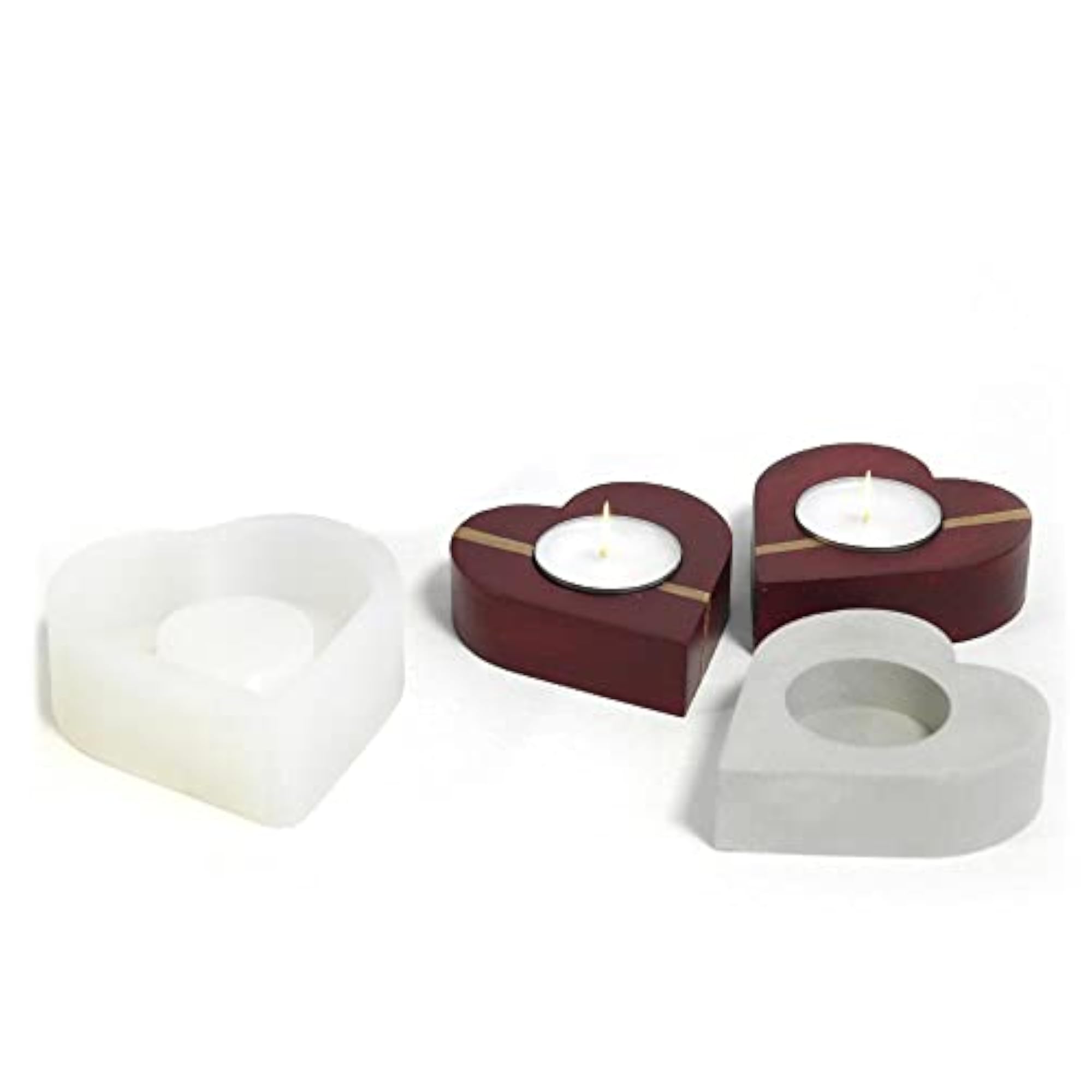 Silicone Heart Shape Candle Holder Mold for DIY Projects