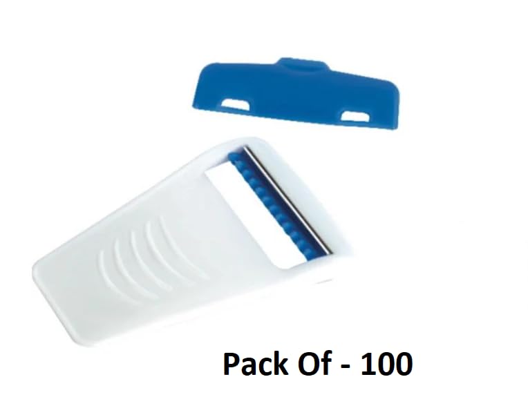 Image of Disposable Prep Razor Blade for Pre-Operative Skin Preparation | Single-Use Stainless Steel Surgical Shaving Razor | Safe Medical Hair Removal for Hospital, Clinic & Home Use (100)