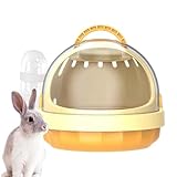 Transportín portátil para animales pequeños – Transpirable, viaje panorámico, hámster jaula, cobaya, erizo, incluye botella de agua extraíble, ideal para jaulas de viaje de escaleras de hielo