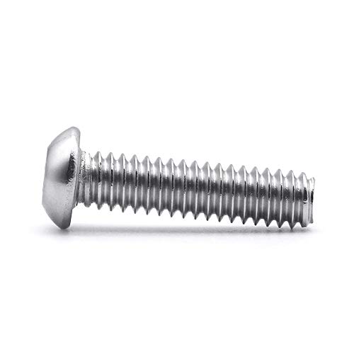 Image of 1 /4-20 x 1-1 /4 inch Button Head Socket Cap Bolts Screws, 304 Stainless Steel 18-8, Allen Hex Drive, Bright Finish, Fully Machine Thread, Pack of 30