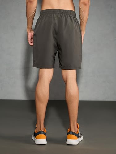 Image of TECHNOSPORT Men Solid Slim Fit Sports Shorts Techno LITE UPF50+ Polyester Mid Rise Drawstring Shorts Pant for Men Gym Workout Running Cricket Casual Quick Dry