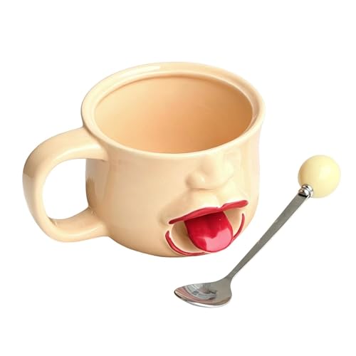 Taza de café de 255 ml con cuchara para evitar salpicaduras en mesa 2