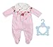 Zapf Creation 706817 Baby Annabell Strampler rosa Blumen 43cm - Puppenstrampler in rosa mit weißen Punkten und Rosen-Motiven, inkl. Kleiderbügel