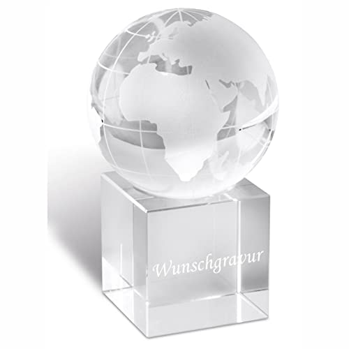 Briefbeschwerer Glas Weltkugel inkl. Gravur Wunschgravur GOLDALMING graviert