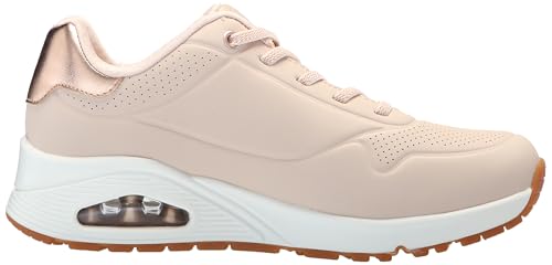 Image of Skechers Women's Uno - Shimmer Away Wedge Slip-On Fashion Sneakers, Natural, 8 Wide