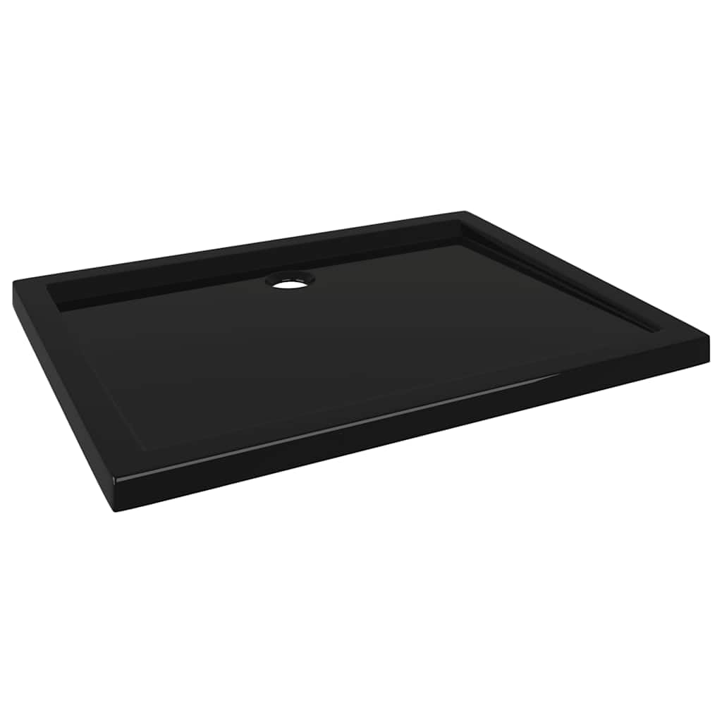 vidaXL Rectangular ABS Shower Base Tray Bathroom Washroom Toilet Lavatory Plumbing Fixture Hardware Shower Parts Unit Walk in Shower Tray Base Black