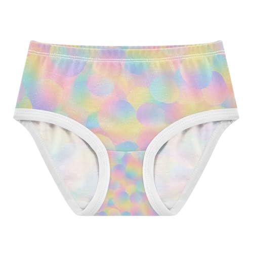 Pastel Gradients Sequins Cotton Toddler Underwear, Cotton Underwear for Girls, 2T–8 Years