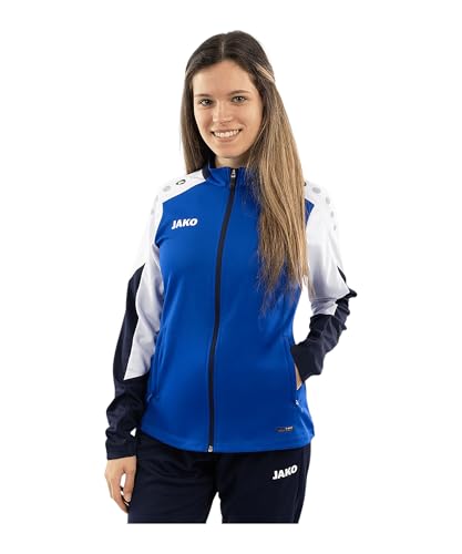 JAKO Damen Polyesterjacke Dynamic, royal/weiß/marine, XL – Ansicht 2