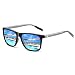 Produktbild GIMDUMASA Polarisiert Sonnenbrille Herren Damen Männer Vintage Retro UV Schutz GI777 (Schwarzer Rahmen mit blauer Linse)
