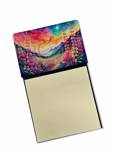 Caroline's Treasures Snapdragon in Color Sticky Note Holder Refillable Dispenser Self-Sticky Note Pads, Memo Pads Blank Desk Accessories