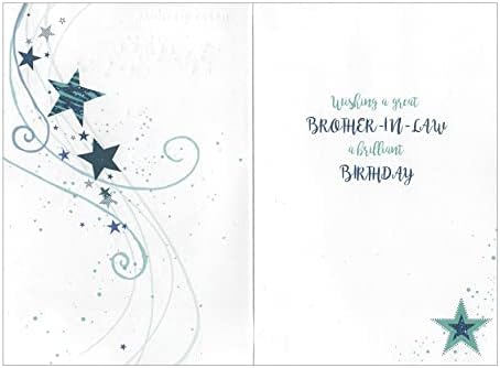 Brother in Law Birthday Card - Multi Colour Text 7.5" x 5.25" 119