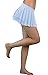Afibi Women Sexy Pleated Mini Skirt Solid Ruffle Lingerie Skirts (Medium, Sky Blue)