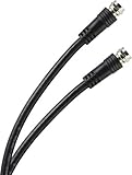 GE RG6 Coaxial Cable, 25ft. F-Type Connectors, Double Shielded Coax, Input Output, Low Loss Coax, Ideal for TV Antenna, DVR, VCR, Satellite Receiver, Cable Box, Home Theater, Black, 27535