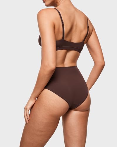 Image of INLYRIC Women's Inbarely Soft Full Briefs - Mid Waist Underwear Breathable Stretch Tagless Ladies Panties 3 Pack