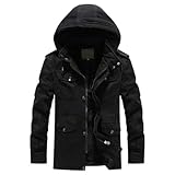 Herren Winterparka im Militärstil, dick gefütterte Baumwolle, lässiger Outdoor-Mantel mit...