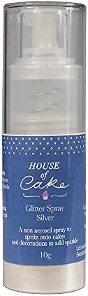 House of Cake Edible Glitter Spray, Blush Non-Aerosol Paint for Cake & Bakes, Simple to Use - Silver 10g