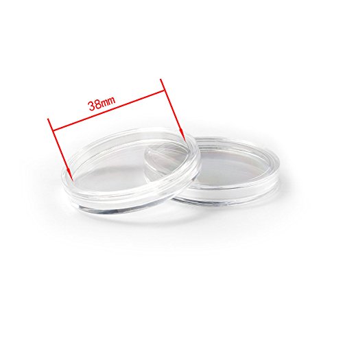 Caja transparente redonda para monedas 25 piezas miniatura 3