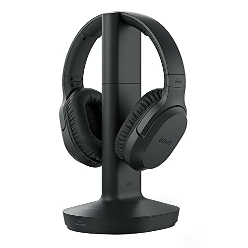 Sony WH-RF400 Wireless Home Theater Headphones Black Bundle with Tech Smart USA Audio Entertainment Essentials Bundle and 1 YR CPS Enhanced Protection Pack