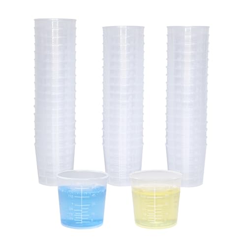 Pack de 50 vasos plásticos medidores de 2 oz miniatura 1