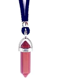 Colgante Rojo Colgante Hombre Mujer Piedra Energética Natural Punta de Flecha y zamak bañado en Plata - Collar Amuleto Gema Curativa de Protección - Ideal para Regalo (Jaspe Rojo)