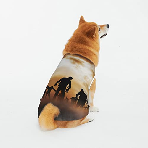 AXETVSOK Linda camisa de algodón para perro, zombies muertos, ropa de perro para caminar por la...