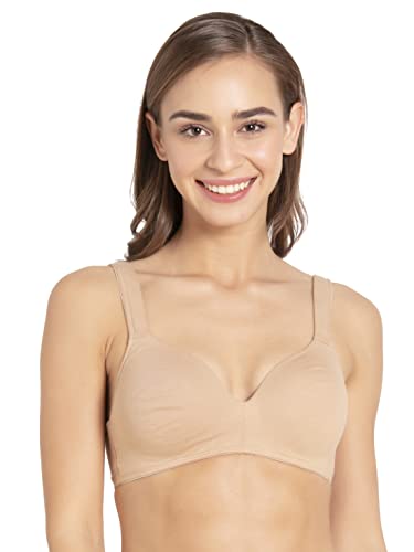 Image of Jockey FE57 Lounge Bra | Wirefree | Padded | Full Coverage | Broad Fabric Strap with Included Bra Pouch | Super Combed Cotton Fabric