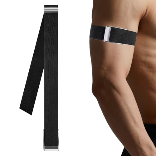 Image of VANEST Arm Bicep Band Compatible with Whoop 5.0 One+Peak Fitness Life Tracker, Waterproof, Health and Fitness Wearable Heart Rate Monitor Accessories with Metal U Shape (Not for Gen 4) (Black)