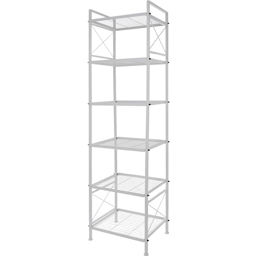 Mejores precios y opiniones de Estanteria lacada blanco tabla con los diez mejores. 34 YOHKOH - Estante de almacenamiento de metal de 6 niveles, estantes de almacenamiento de pie para lavandería, baño, cocina, despensa, clóset (blanco, 17.0 de largo x 12.9 de...