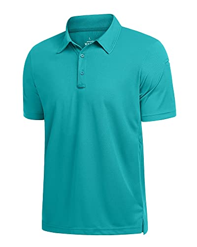Polu Mens Golf Polo Shirts Tennis Jersey Tactical Polos Short Sleeve Casual Collared 3 Button T Shirts Work Tops Grey Green 2Xl #TOP6