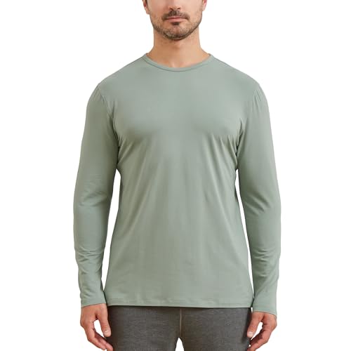 netdraw Men's Ultra Soft Bamboo Viscose Long Sleeve T-Shirt Crew Neck Comfy Lightweight Casual...