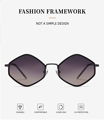 ZIUTNSAV-Square Frame Metal Polarized Sunglasses for Men and Women Outdoor Vacation Driving Sunglasses (COLOR:A958,ONE SIZE)4