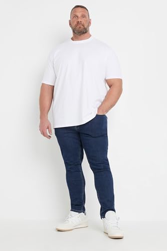 Big & Tall Mens Tapered Stretch Jeans Indigo3