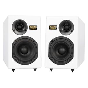 SMSL Bookshelf Speakers Passive Hi-Fi Stereo Tabebuia Speakers, Wavecor Custom Drivers,56Hz–32kHz,100W Per Channel for Home Audio, Audiophile (White/Pair-Open Box)