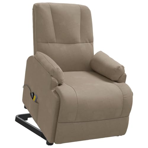 Gecheer Massagesessel mit Aufstehhilfe Taupe Wildleder-Optik, Relaxsessel Fernsehsessel Lesesessel für Wohnzimmer Schlafzimmer Leseecke Gästezimmer3093184 – Bild 4