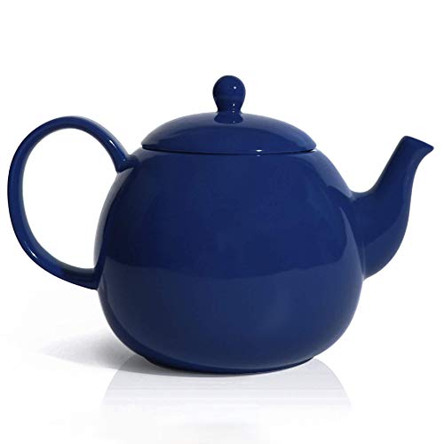 Sweese Porcelain Teapot, 40 Ounce Tea Pot - Large Enough for 5 Cups, Navy